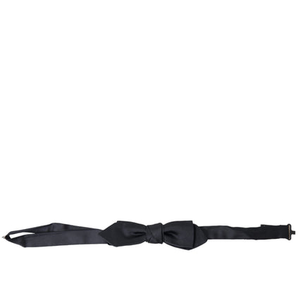 Dolce & Gabbana Dark Blue Silk Satin Adjustable Neck Men Papillon Bow Tie