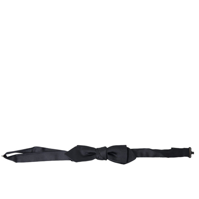 Dolce & Gabbana Dark Blue Silk Satin Adjustable Neck Men Papillon Bow Tie
