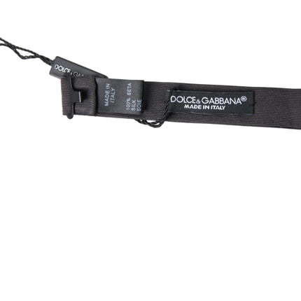 Dolce & Gabbana Dark Gray Silk Adjustable Neck Men Papillon Bow Tie