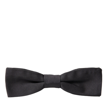 Dolce & Gabbana Dark Gray Silk Adjustable Neck Men Papillon Bow Tie