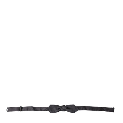 Dolce & Gabbana Dark Gray Silk Adjustable Neck Men Papillon Bow Tie