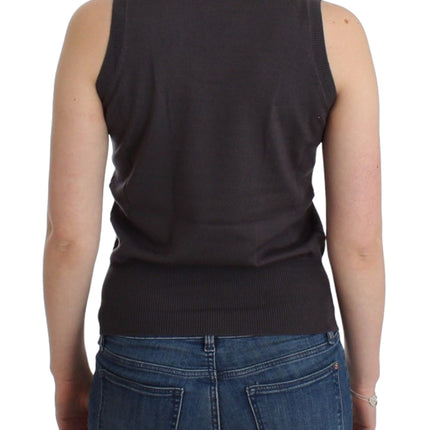 John Galliano Brown knit tank top