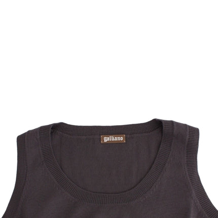 John Galliano Brown knit tank top