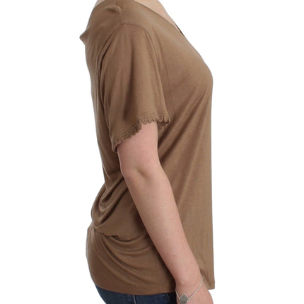 John Galliano Brown shortsleeved top