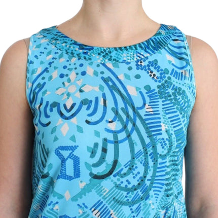 John Galliano Blue printed tank top