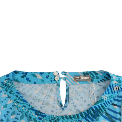 John Galliano Blue printed tank top