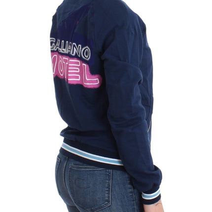 John Galliano Blue zip cotton cardigan