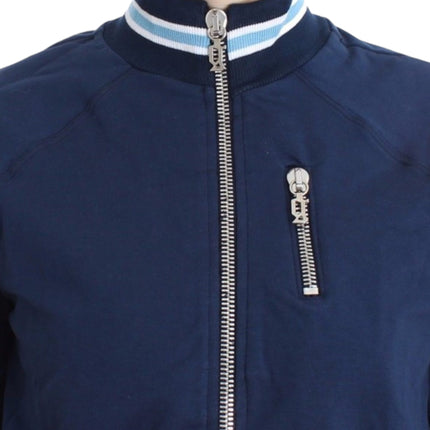 John Galliano Blue zip cotton cardigan
