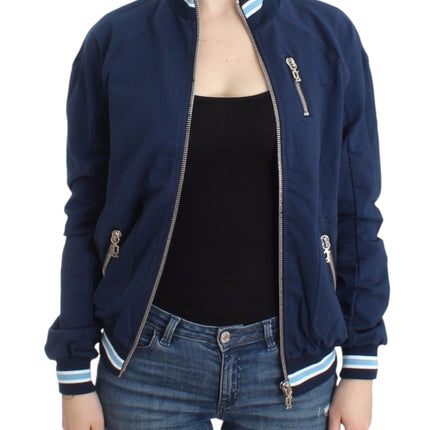 John Galliano Blue zip cotton cardigan