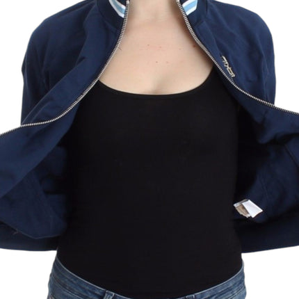 John Galliano Blue zip cotton cardigan