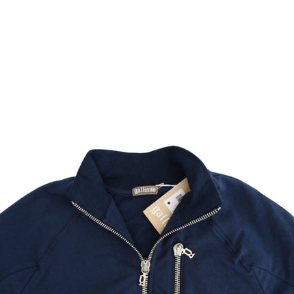 John Galliano Blue zip cotton cardigan