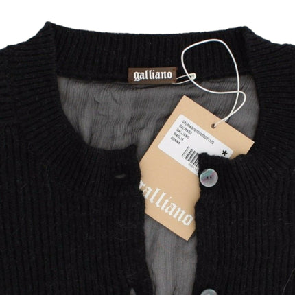 John Galliano Black wool cardigan