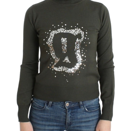 John Galliano Green wool turtleneck sweater