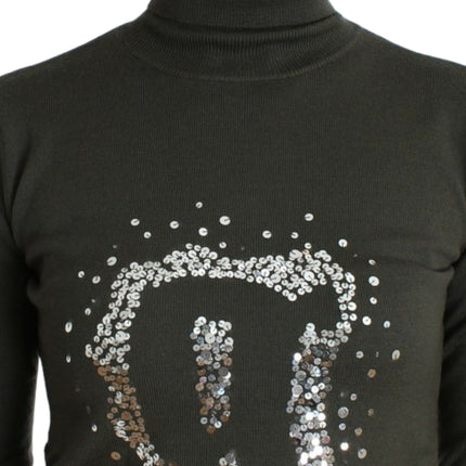 John Galliano Green wool turtleneck sweater