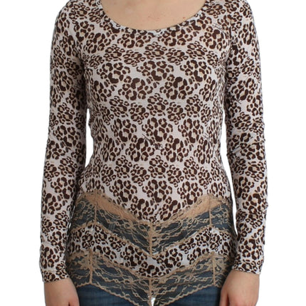 Cavalli Brown longsleeved lace top