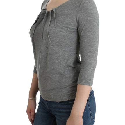 Cavalli Gray 3/4 sleeves jumper top