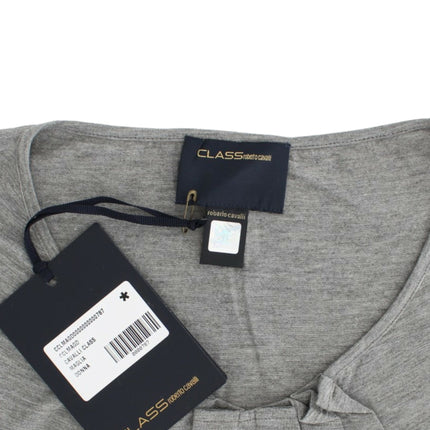 Cavalli Gray 3/4 sleeves jumper top