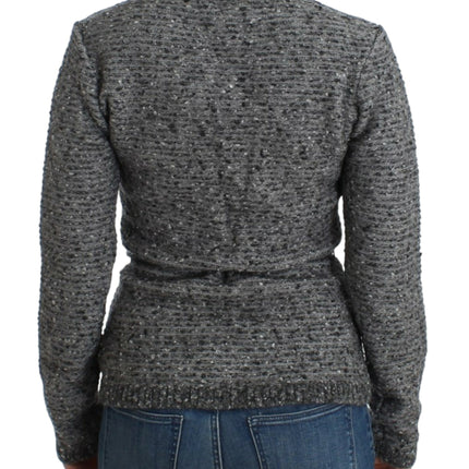 Cavalli Gray wool knitted cardigan