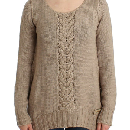 Cavalli Beige knitted wool sweater