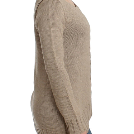 Cavalli Beige knitted wool sweater