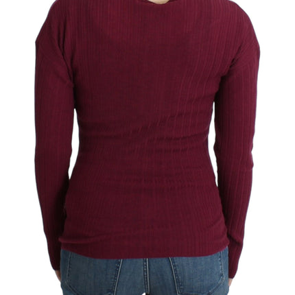 Cavalli Purple knitted wool sweater