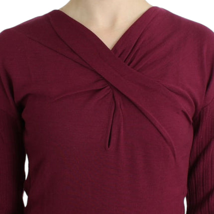 Cavalli Purple knitted wool sweater