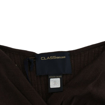 Cavalli Brown knitted wool sweater