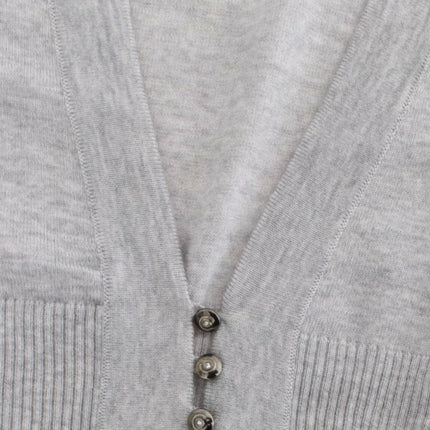 Cavalli Gray cropped wool cardigan