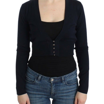 Cavalli Black cropped wool cardigan