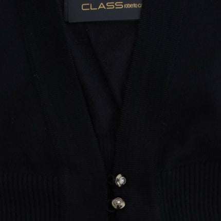 Cavalli Black cropped wool cardigan