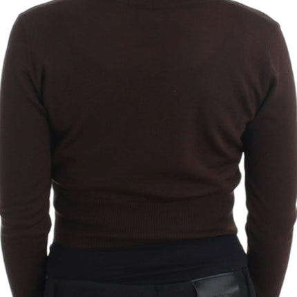 Cavalli Brown cropped wool cardigan