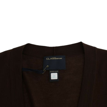 Cavalli Brown cropped wool cardigan
