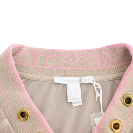 Cavalli Beige velvet zipup sweater