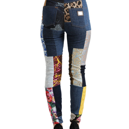 Dolce & Gabbana Multicolor Patchwork GRACE Skinny Denim Jeans