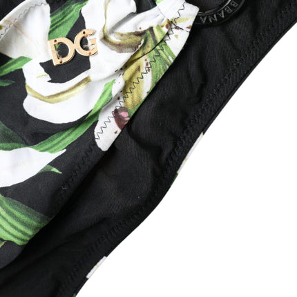 Dolce & Gabbana Black Lily Print Swimwear Bottom Beachwear Bikini