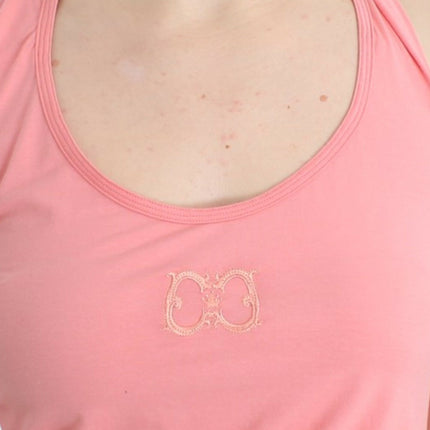 Cavalli Pink cotton tank top