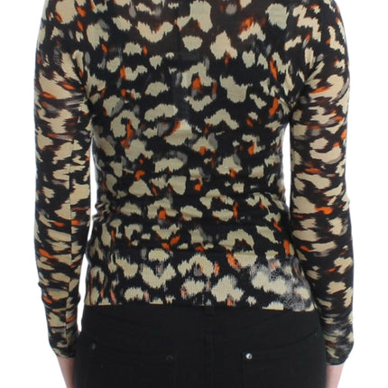 Cavalli Multicolor v-neck wool jumper