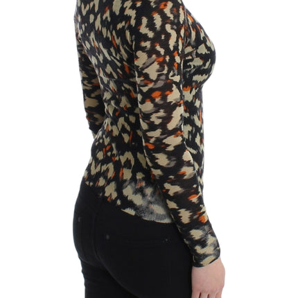 Cavalli Multicolor v-neck wool jumper