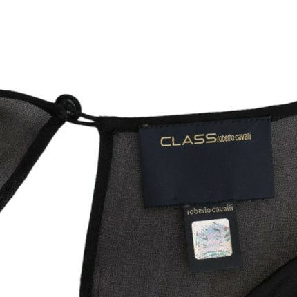 Cavalli Black long sleeve silk dress