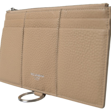 Dolce & Gabbana Beige Leather Shoulder Cardholder Shoulder Strap Wallet