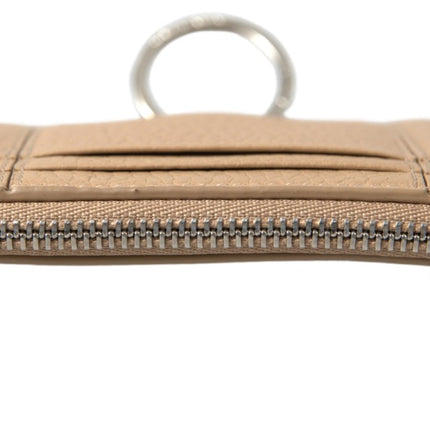 Dolce & Gabbana Beige Leather Shoulder Cardholder Shoulder Strap Wallet