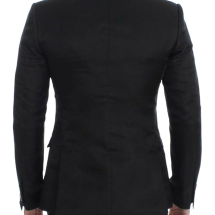 Dolce & Gabbana Black silk slim fit blazer