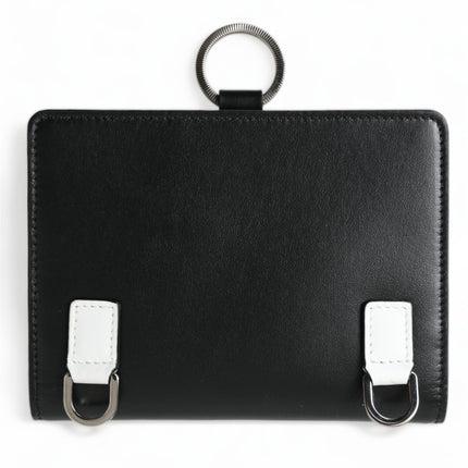 Dolce & Gabbana Black Leather Crystal Embellished Card Holder Wallet