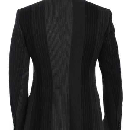 Dolce & Gabbana Gray striped wool stretch blazer