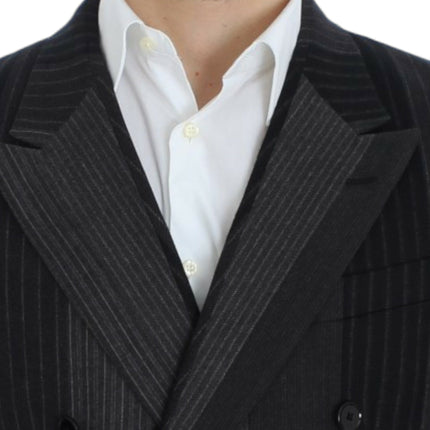 Dolce & Gabbana Gray striped wool stretch blazer