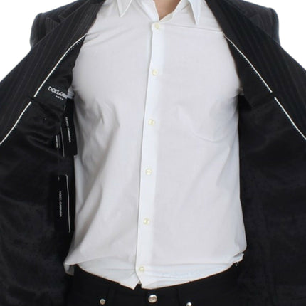 Dolce & Gabbana Gray striped wool stretch blazer