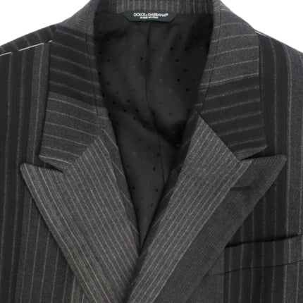 Dolce & Gabbana Gray striped wool stretch blazer