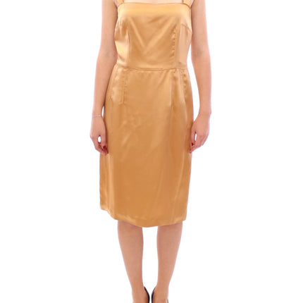 Dolce & Gabbana Bronze silk sheath dress