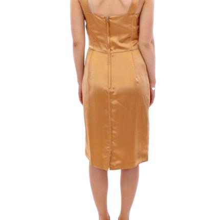 Dolce & Gabbana Bronze silk sheath dress