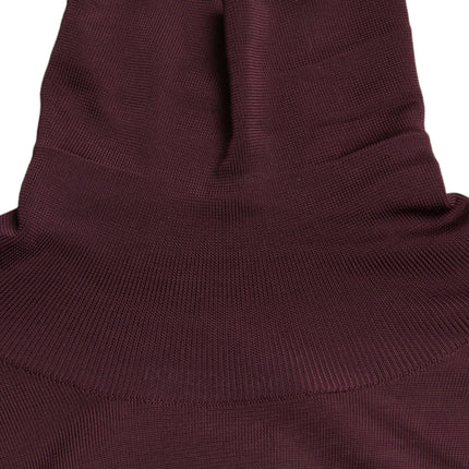 Dolce & Gabbana Maroon Viscose Turtleneck Pullover Sweater